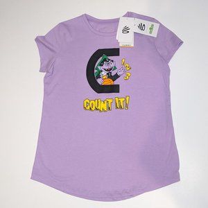 Curry Count it Girls Purple Sesame Street Tee SIZE YOUTH LARGE